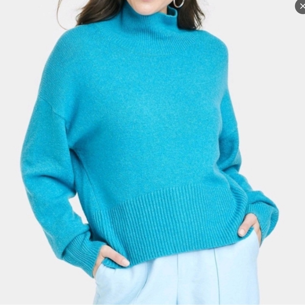 a new day Teal Turtleneck Sweater